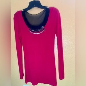 Buckle Women’s long sleeve top with sequin neckline